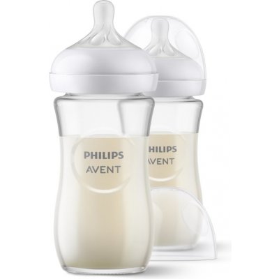 Philips Avent Natural Response Pure Glass dojčenská fľaša 1 m+ 2x240 ml