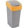 Slovakia Trend Strend Pro 2211244 - Kôš Curver® FLIP BIN 10L, šedostříbrná/žltá, na odpadky