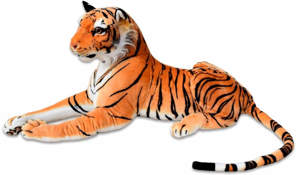 Veľký tiger ležiaci dĺžka oranžový 170 cm