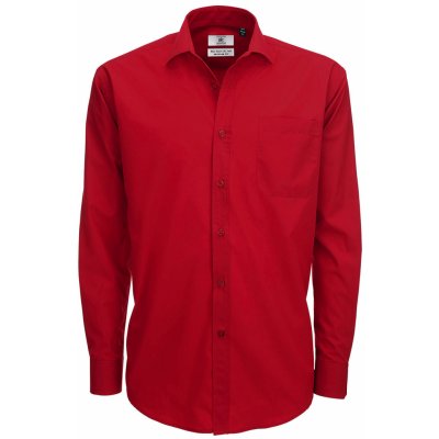 B&C Smart s dlhým rukávom košeľa pánska červená