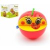 Pokladnička Červené jablko s červíkom na kľúčik plastová