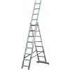 Univerzálny trojdielny rebrík KRAUSE 3x8, min./max. dĺžka 2,25m/4,50m