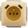 5569A-A22357 D Zásuvka 1násobná s kolíkem, s clonkami, s 2x USB nabíjením