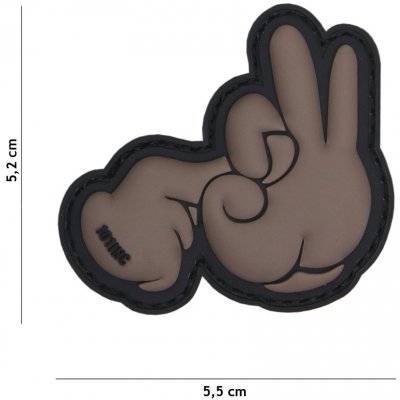 Gumová nášivka 101 Inc Fuck Fingers - sivá
