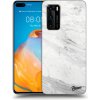 Picasee silikónový čierny obal pre Huawei P40 - White marble