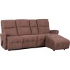 Tempo Kondela Nastaviteľná rohová sedacia súprava, hnedá, pravá, TROJAN ROH