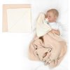 Baby Nellys Luxusná mušelínová deka s čipkou Nature 80x80cm - béžová/smotanová