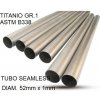 GPR Titanium seamless Gr.1 TUBE AISI Tig GPR TU.T.4 Brushed Stainless steel L.100cm D.52mm x 1mm