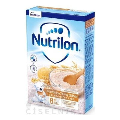 Nutrilon obilno-mliečna kaša piškótová so 7 druhmi obilnín, bez palmového oleja 225 g