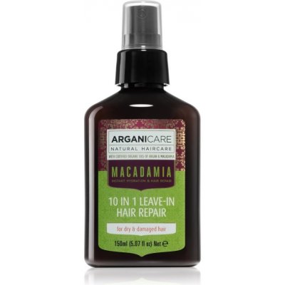 Arganicare Macadamia 10 In 1 Leave-In Hair Repair bezoplachová starostlivosť pre suché a poškodené vlasy 150 ml