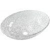 Sapho PURUS gravírované sklenené umývadlo na dosku 50x36 cm, číre sklo TY305CL