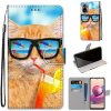Peňaženkové kožené puzdro Drawing Cross na Xiaomi Redmi Note 10/10S - Cat Drinking Soda