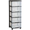 Curver Regál so zásuvkami čierny 5x20l 06770-146
