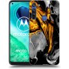 Picasee silikónový prehľadný obal pre Motorola Moto G8 - Black Gold