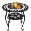 Mozaikové ohnisko so stolíkom, čierno-biele, 6