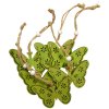 Drevené výrezy - zelené motýliky 6 ks 13x4,5x0,5 cm
