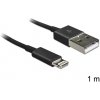 Delock USB datový a napájecí kabel pro iPhone 5, Lightning, černý, 1m