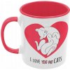 MOOGA | Hrnček s potlačou I Love Cats #1, 330 ml, červený