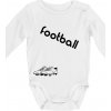 FOOTBALL nápis šikmo - Body dojčenské s dlhým rukávom - Dlhý r. 6-12 mes ( Biela )