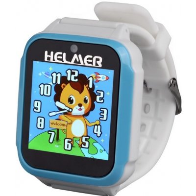 HELMER dětské chytré hodinky KW 801/ 1.54 TFT/ dotykový display/ foto/ video/ 6 her/ micro SD/ čeština/ modro-bílé