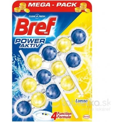 Bref Power Aktiv Lemon tuhý WC blok 3 x 50 g