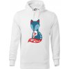 Folklór - líška samostatná - Mikina pánska Cape s kapucňou - 4XL ( Biela )