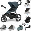 Set 10v1 Thule Urban Glide 3 Dark Slate s magnetickou sponou + madlo + vanička Mid blue + pláštenky a moskytiéry Thule + Autosedačka Thule Maple Black s ISOFIX základňou Thule Alfi a adaptéry