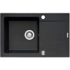 Pyramis Granitový drez s odkvapkávačom Mido 1B 1D, black, 79 x 50 cm