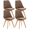 Sada 4 stoličiek Linares velvet, tmavohnedá