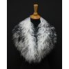 Špongr Kožušinový šálový golier z tibetskej ovce L-198 White & Black