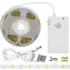 WinWin JH-313-2 LED pásik SMD2835 so senzorom pohybu, 2m, 1.5W, DC5V, teplá biela