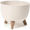 Kvetináč LAMELA ROMA ECO O 40 cm, biela, misa na nôžkach (MAT33536)