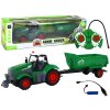 LEAN TOYS R/C Traktor s prívesom 1:24 so svetlom - zelená
