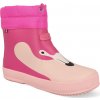 Barefoot detské gumáky Viking – Alv Barefoot Paw Print pink ružové