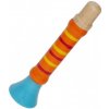 Drevená píšťalka trubka oranžová