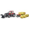 Bruder Traktor Case IH Optum 300 CVX s čelným nakladačom a prepravníkom na balíky