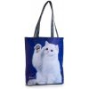 Veľká kabelka s bielou mačkou s labkou