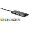 VERBATIM 49142 Multiportový HUB USB-C, 3x USB 3.0, 1x USB-C, HDMI, LAN, SD, microSD, šedý dok
