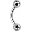 Titánový piercing banán s guličkami 1,2 x 8 x 3mm