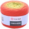 Pletacia vlna YarnArt FLOWERS MERINO 539 červená zelená
