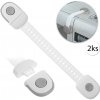 BabySafety 6315 Detská poistka na skrinky, Bezpečnostná zábrana NASTAVITEĽNÁ, 2ks, bielo-šedá