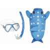 Detský set maska a šnorchel Mares Combo ZOO s batohom - modrá