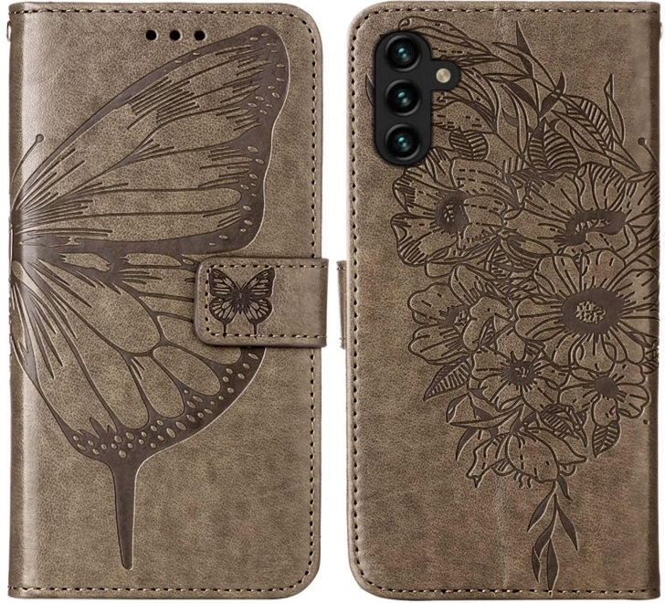 Púzdro PROTEMIO 57452 ART BUTTERFLY Peňaženkový kryt Samsung Galaxy A54 5G šedý