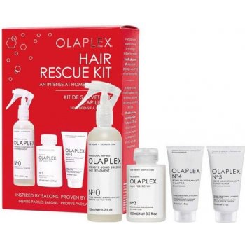 Olaplex Hair Rescue Pro Holiday šampón No.4 30 ml + kondicionér No. 5 30 ml + péče No. 3 100 ml + hloubková péče No. 0 155 ml darčeková sada