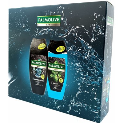 Palmolive Men Sport 3v1 sprchový gél na telo a vlasy 250 ml + Men Refreshing 3v1 sprchový gél na telo, tvár a vlasy 250 ml, pre mužov