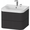 Duravit Happy D.2 umývadlo so skrinkou 57.5 cm grafitová HP4345O8080