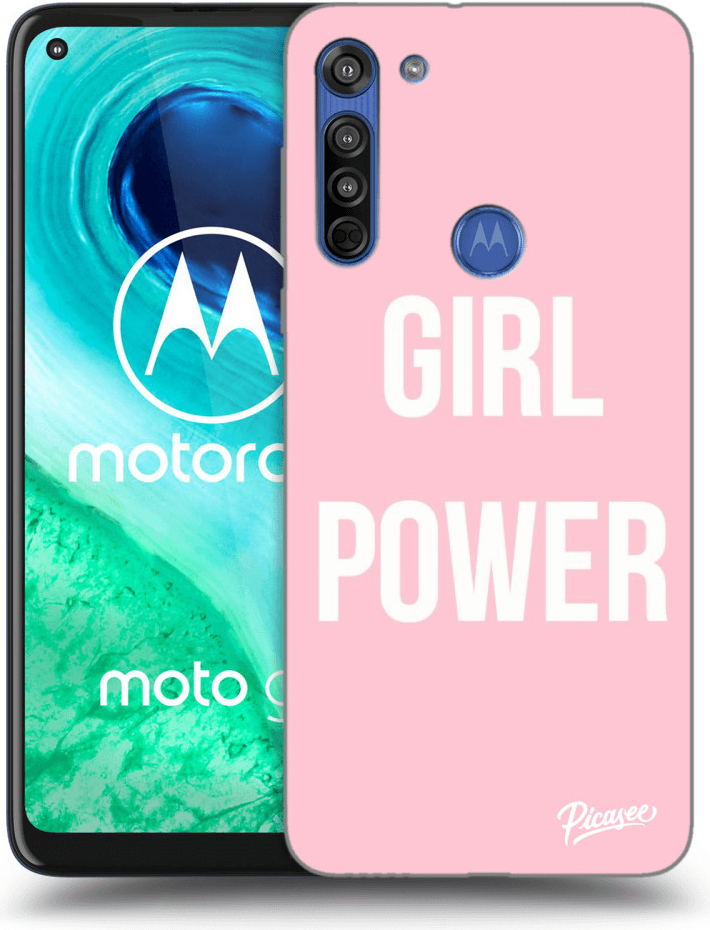 Púzdro Picasee silikónové Motorola Moto G8 - Girl power čiré