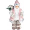 Dekorácia MagicHome Vianoce, Santa, s darčekom, ružovo-hnedý, 46 cm