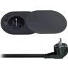Solight PP124CB-PD20 1z + USB A + C 20W PD vstavaná zásuvka s posuvným viečkom čierna / kábel 2m (PP124CB-PD20)