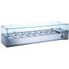 TECHNICA [Sada] 8xGN1/4 chladicí deska, 1800x335x435 mm + 8x GN 1/4 nádoba 150 mm z nerezové oceli s víkem